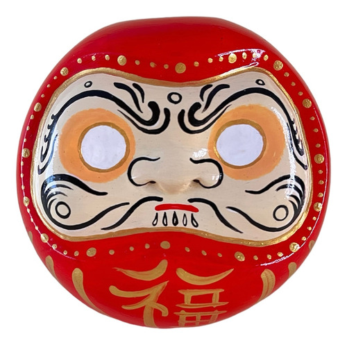 Figura De Daruma Colgante De Pared  Hecha A Mano