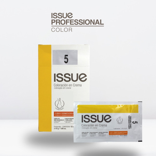 Tinte Capilar En Crema. Issue Baseline. Sachet 47g Tono 5 castaño claro