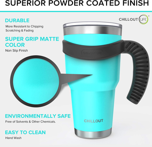 Taza De Viaje De Acero Inoxidable Con Mango De 30 Oz - 6 Pie