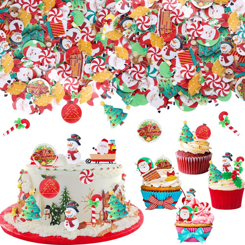 60 Piezas Comestibles Para Cupcakes De Navidad, Papa Noel, M