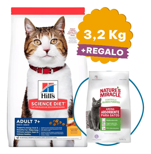 Comida Hills Gato Mature 7+ Longevity 3,2 Kg + Envío Gratis