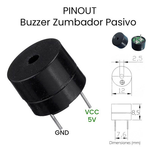 3 Pzas Buzzer Zumbador 5v Pasivo