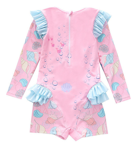 Traje De Baño De Manga Larga De Una Pieza Con Protección Con