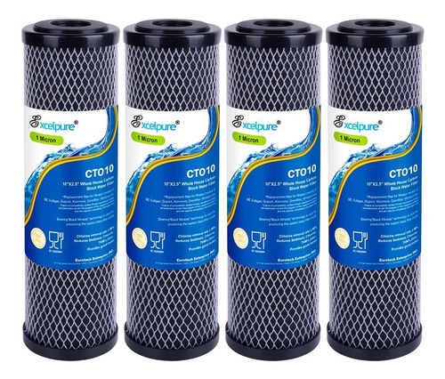 Excelpure Cartucho De Filtro De Agua De Carbono Cto De 1 Mic