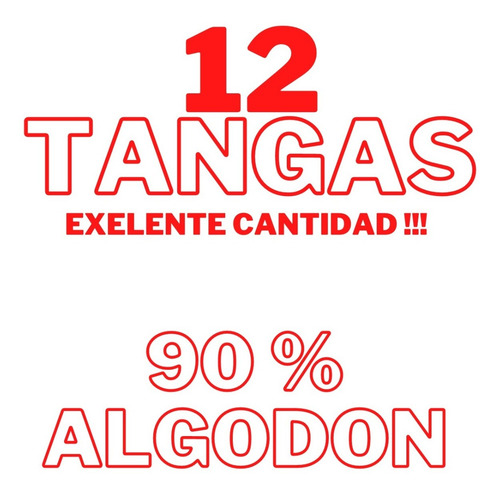 Imagen 3 de 8 de 12 Tangas De Algodón Ropa Interior Precio X Docena