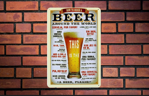 Placa O Poster Decorativo Metal Ms#41 29x20cms Cerveza Fria