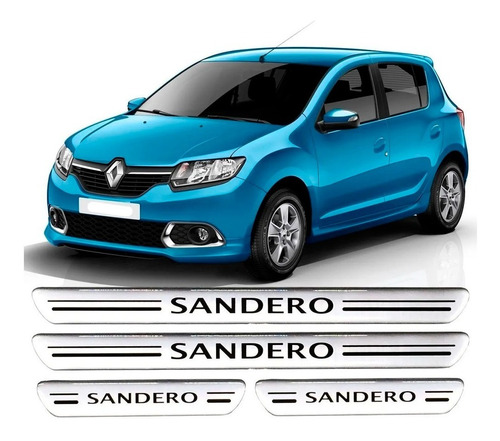 Soleira Protetor De Porta Renault Sandero 2014 2015 Prata