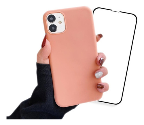 Carcasa Funda Silicona Colores + Mica Pantalla Para iPhone