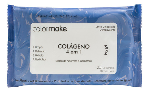 Lenco Demaquilante Colageno 4 Em 1 C/25 Unidades Color Make