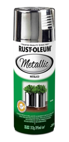 Pintura Aerosol Metallic Acabado Metálico 312 Gr Rust Oleum Color Cromo
