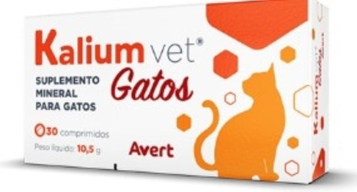 Kalium Gatos Suplemento Mineral Avert - 30 Comprimidos