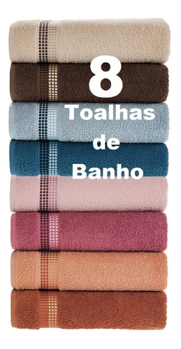 8 Toalhas De Banho Dimer 360g Ótima Absorção Atacado Karsten