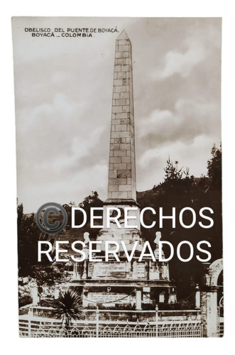 Foto Antigua Original, Obelisco Del Puente De Boyacá 