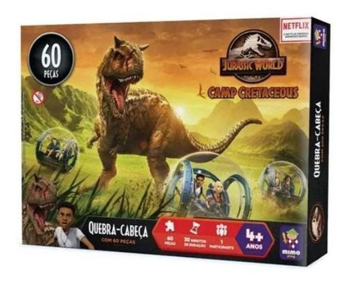 Quebra-cabeça Jurassic World Carnotauro 60 Peças - Mimo