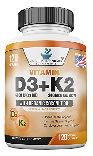 Vitamina D3 K2 (mk-7), Vitamina D3 (5000iu) + K2 (mk-7) 200m