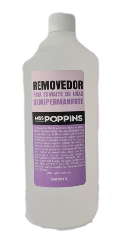 Imagen 1 de 1 de Removedor Para Esmalte De Uñas Semipermanente. 1 Litro.