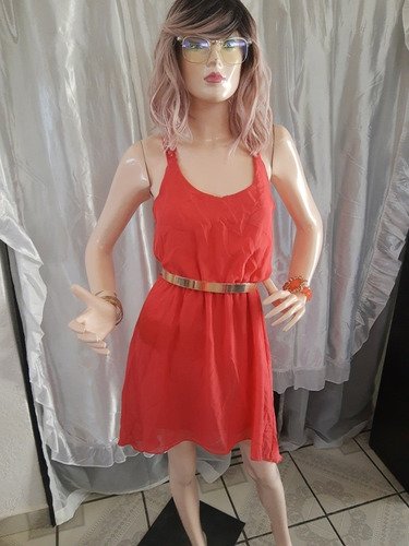 Vestido Salmón Chico Charlotte Russe Sin Cinturón