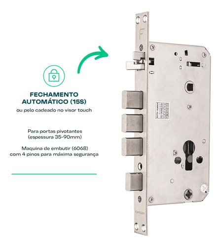 Fechadura Digital Alta Seg Inteligente E Aplicativo Fortezza