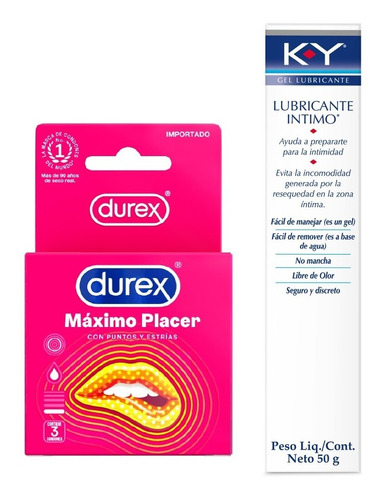 Gel Lubricante K-y + Condones Durex 