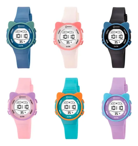 Reloj Digital Niña-Niño Impermeable Azul Mas Estuche Pimushop