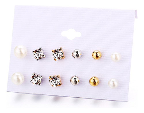 Pendiente De Perlas Con Flores De Diamantes Para Regalo Con