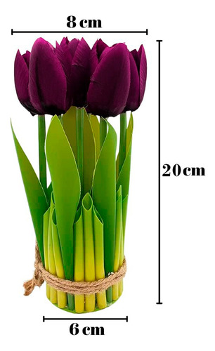 Ramo De Flores Tulipanes Artificiales De Decoración Regalo Violeta Oscuro