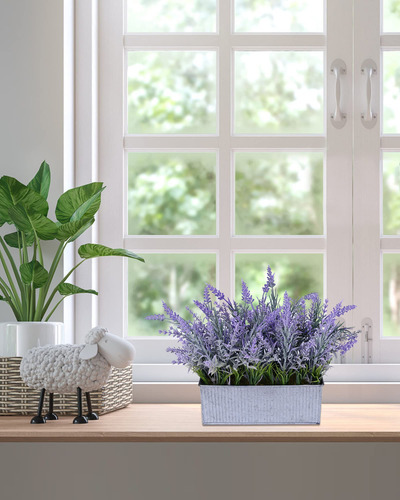 Planta Artificial De Lavanda En Maceta De Hierro