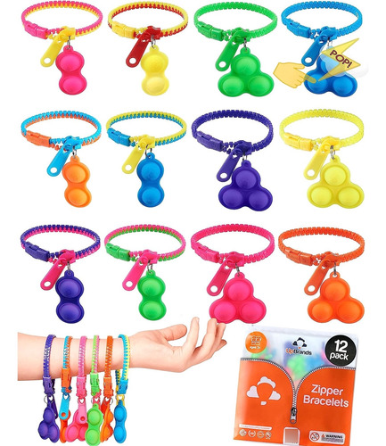 Upbrands 12 Fidget Party Favors Para Niños Pulseras Pop-it C