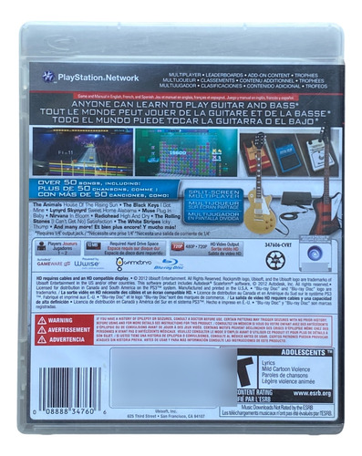 Rocksmith Classic Edition - Ps3 Físico (guitar Hero / Band)