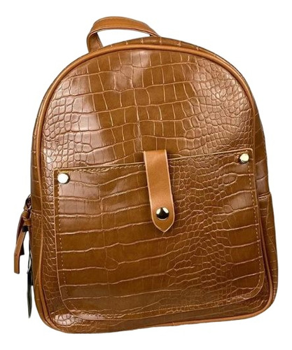 Mochila Ecocuero Croco De Mujer Mochi De Oficina Bolso Dama