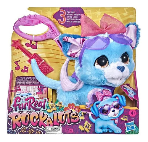 Furreal Rockalots Perrito Azul Con Moño Rosa (f3507)