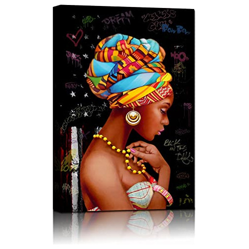 Decoración De Pared De Arte Africano, Cuadro De Mujere...