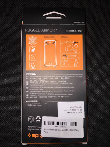 Forro Protector Spigen Rugged Armor iPhone 7 Plus Black