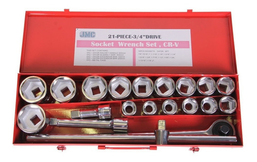 Juego Caja Set Dados 3/4 Profesional 21 Piezas Camion Auto