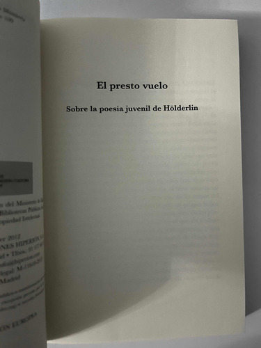 Poesía Juvenil - Friedrich Hölderlin, W,-1 (Usado)