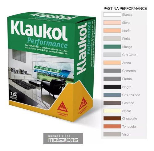 Pastina Klaukol Alta Performance X 1 Kg En Caja Castaño