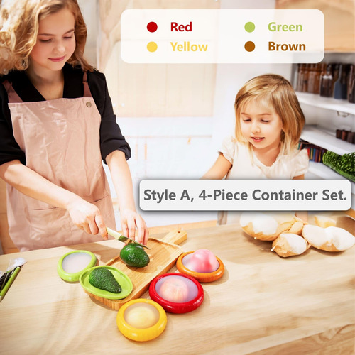 Avocado Saver E Tomato Holder - Conjunto De 4 Recipientes