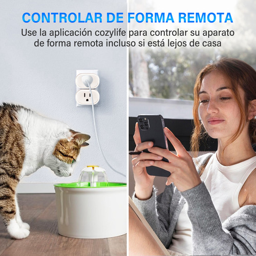 2 Pcs Enchufe Inteligente Oval Wifi Smart Plug Alexa Google
