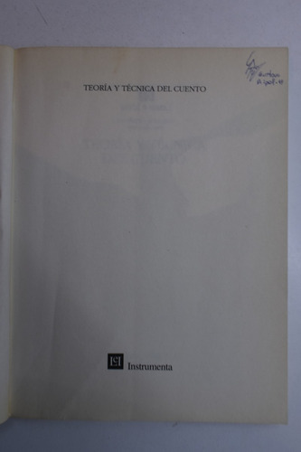 Teoría Y Técnica Del Cuento Enrique Anderson Imbert C209 (Usado)