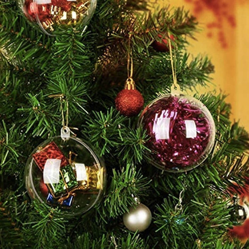 A A 20 Esferas Transparentes Decorativas Navidad Plastico 8