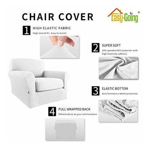 Funda De Sofa Easy-going Elastica De Microfibra De 2 Piezas