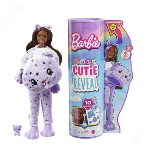 Barbie Cutie Reveal Muñeca Disfraz Osito 10 Sorpresas.