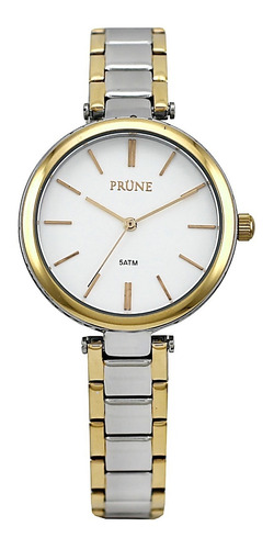 Reloj Dama Prune Prg-1090-09 Metal Combinado Con Dorado