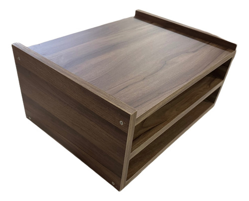 Repisa Flotante Minimalista Para Impresora Nogal 50x30x20