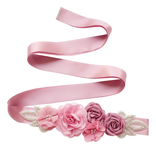 Missdaisy-sash Belt Con Flores, Perlas, Diamantes De Imitaci