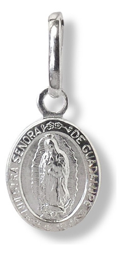 Colgante Medalla Virgen De Guadalupe Mini Plata Fina