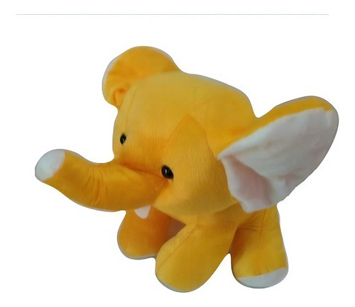 Elefante Amarelo Pelúcia 20 Cm Zoo Safári Antialérgico