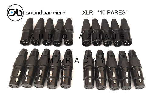 Conectores Xlr Sound Barrier (pack De 10 Pares) Alta Calidad