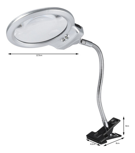 Lente Grande De Mesa Lámpara De Escritorio Con Lupa Iluminad