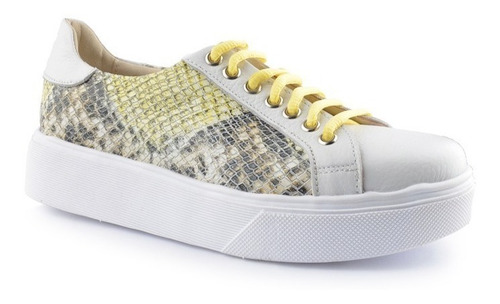 Imagen 3 de 8 de Zapatillas Cuero Con Plataforma Estampadas Mumis - Ferraro